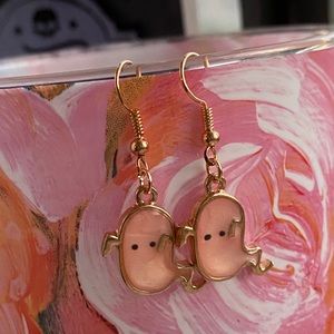 NEW Peachy “Stained Glass” Ghost Witchy Earrings